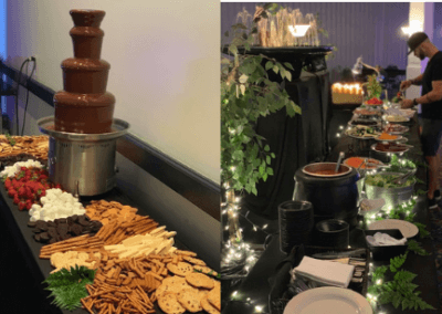 Chocolate Tower and Soup Bar for tour catering